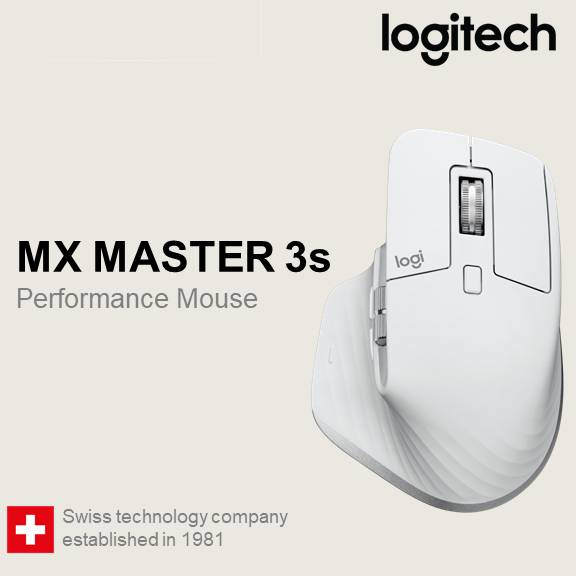 Logitech MX Master 3S - Wireless Performance Mouse with Ultra-fast Scrolling, 8K DPI Pale Grey (910-006558)